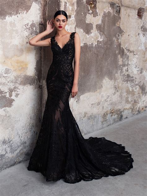 black wedding dresses with lace|sexy black wedding gowns.